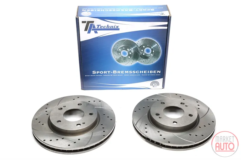 Disque de frein de sport fixé à l'essieu avant perforé + fente + ventilé à l'intérieur Mitsubishi