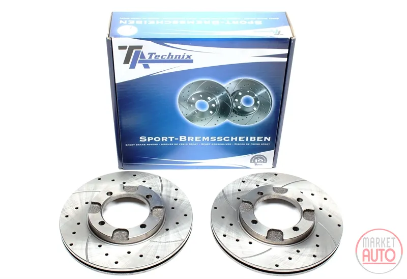 Disque de frein de sport fixé à l'essieu avant perforé + fente + ventilé à l'intérieur Mitsubishi