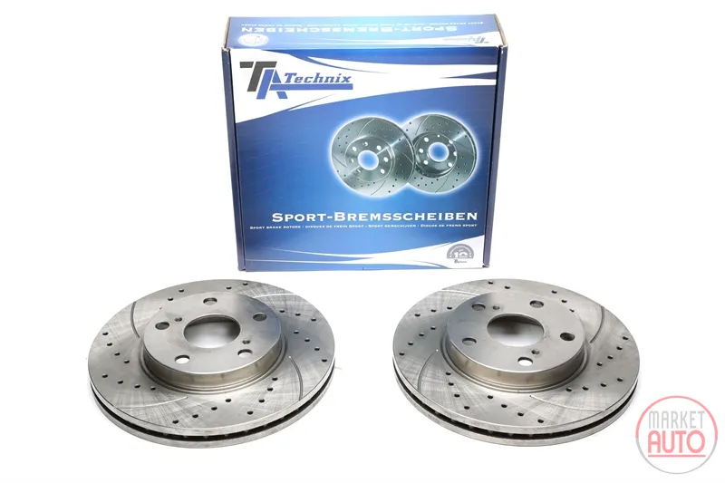 Disque de frein de sport fixé à l'essieu avant perforé + fente + ventilé à l'intérieur Toyota