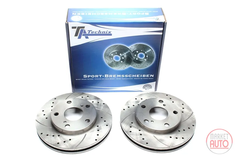 Disque de frein de sport fixé à l'essieu avant perforé + fente + ventilé à l'intérieur Toyota