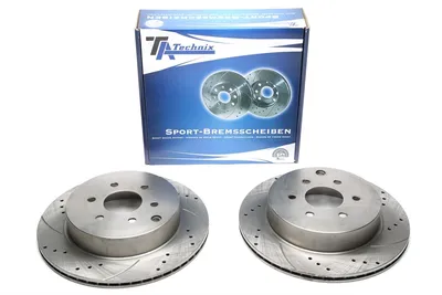 Disque de frein de sport fixé à l'essieu arrière perforé + slotté + ventilé à l'intérieur Nissan