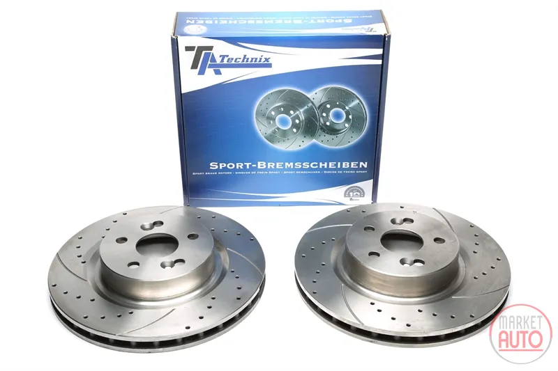 Disque de frein de sport fixé à l'essieu avant perforé + fente + ventilé à l'intérieur Renault