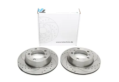 Disque de frein de sport fixé à l'essieu arrière perforé + slotté + ventilé à l'intérieur Porsche