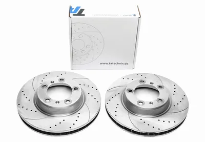Disque de frein de sport fixé à l'essieu avant perforé + fente + ventilé à l'intérieur Porsche