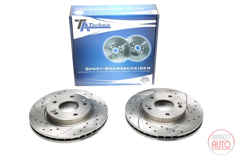 Disque de frein de sport réglé essieu avant, perforé + fente + ventilé internement Hyundai
