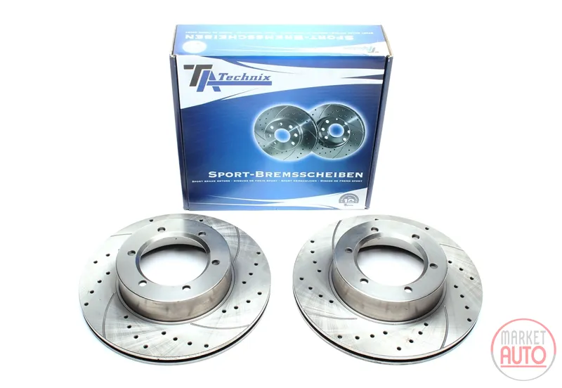 Disque de frein de sport fixé à l'essieu avant perforé + fente + ventilé à l'intérieur Toyota · VW