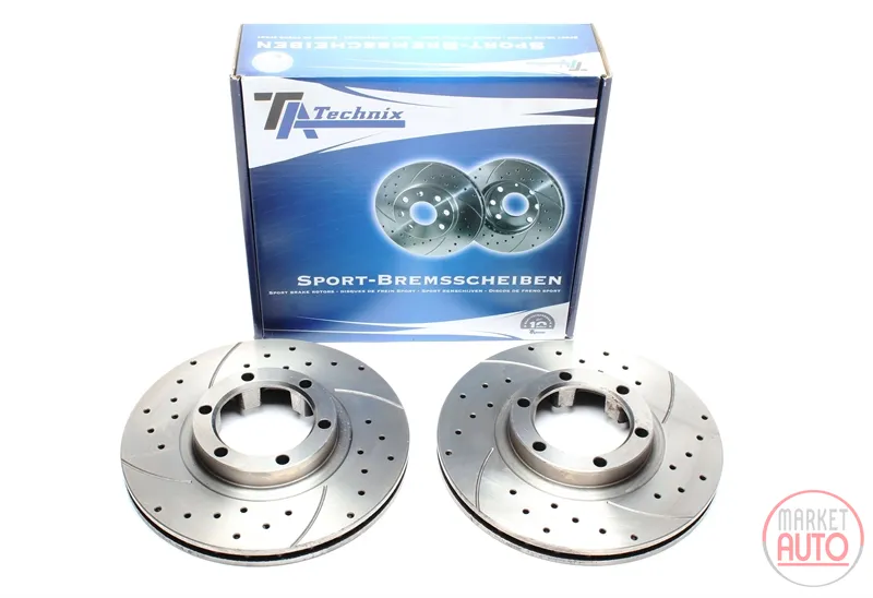 Disque de frein de sport fixé à l'essieu avant perforé + fente + ventilé à l'intérieur Mitsubishi