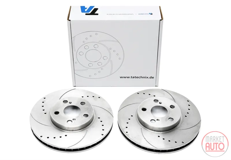 Disque de frein de sport fixé à l'essieu avant perforé + fente + ventilé à l'intérieur Toyota