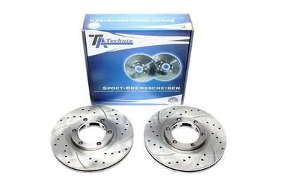 Disque de frein de sport fixé à l'essieu avant perforé + fente + ventilé à l'intérieur Isuzu · Opel