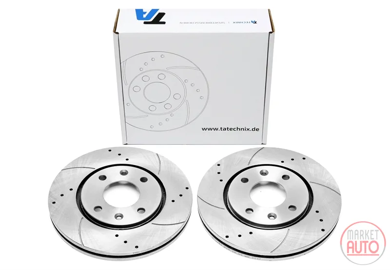 Disque de frein de sport fixé à l'essieu avant perforé + fente + ventilé à l'intérieur Peugeot