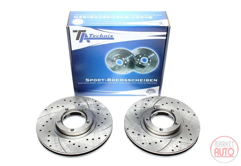 Disque de frein de sport fixé à l'essieu avant perforé + fente + ventilé à l'intérieur Ford