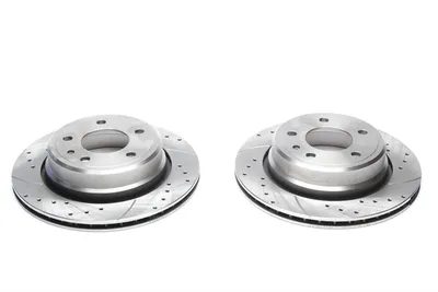 Disque de frein de sport fixé à l'essieu arrière perforé + slotté + ventilé à l'intérieur BMW