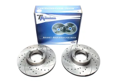 Disque de frein de sport fixé à l'essieu avant perforé + fente + ventilé à l'intérieur Opel · Renault