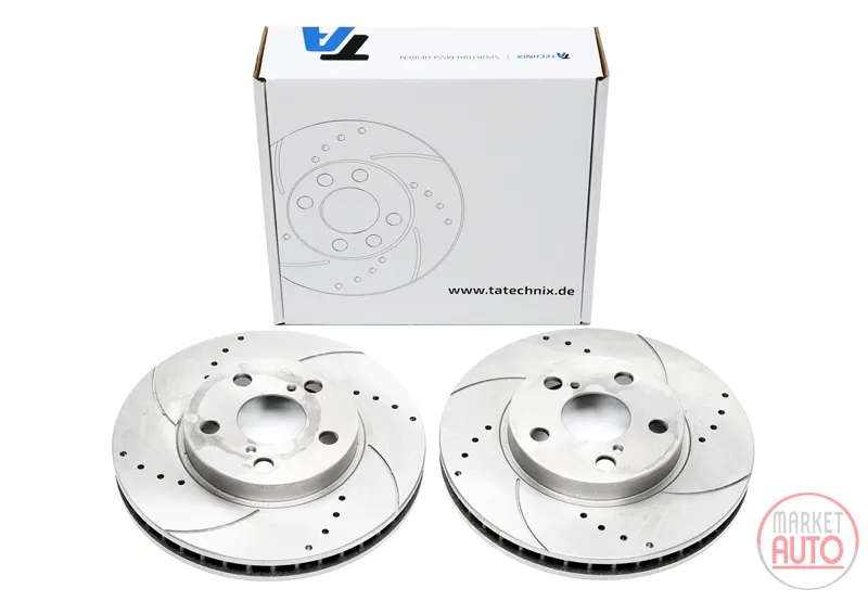 Disque de frein de sport fixé à l'essieu avant perforé + fente + ventilé à l'intérieur Toyota