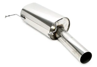 Silencieux arrière 1x90mm rond/brillant en acier inoxydable VW