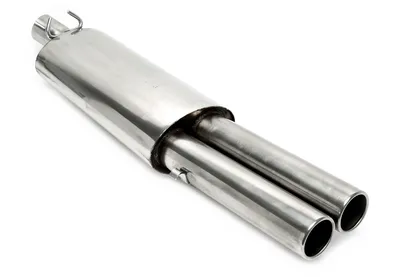 Silencieux arrière 2x76mm rond / en acier inoxydable aggloméré VW