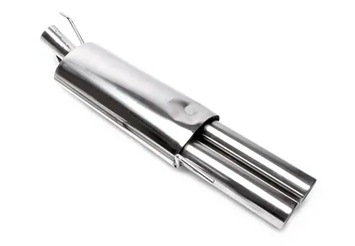 Silencieux arrière 2x76mm rond / en acier inoxydable aggloméré VW