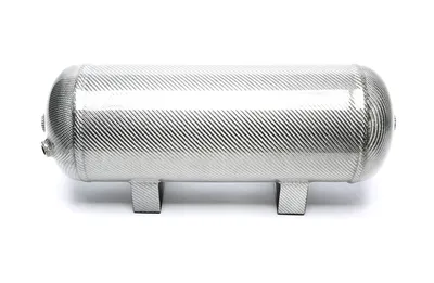 Réservoir d'air 11,5 litre / réservoir d'air argent avec placage de carbone réel