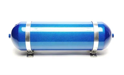 Réservoir d'air sans soudure 11 litres / réservoir d'air bleu avec placage de carbone véritable