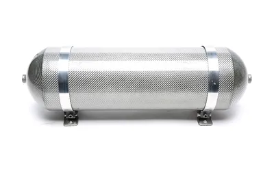 Réservoir d'air sans soudure 11 litres / réservoir d'air argent avec placage de carbone véritable