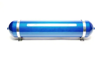 Réservoir d'air sans soudure 19 litres / réservoir d'air bleu avec placage de carbone véritable