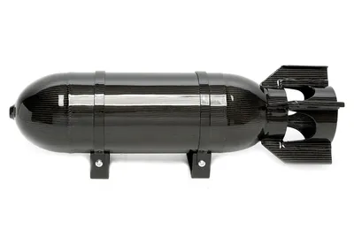 Réservoir d'air "Military Look" 11,5 litre noir avec placage de carbone réel