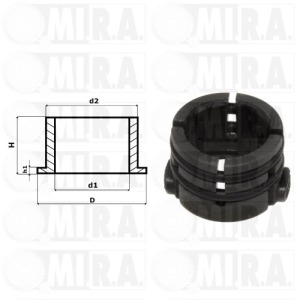 BOCCOLA S/GUIDA CON O-RING DM.24/33,5/37 H 5/23 3401278