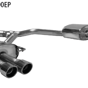 Silencieux arrière avec double sortie d&rsquo;échappement 2x Ø 90 mm LH+RH, avec lèvre, coupé à un angle de 20° sans clapet d&rsquo;échappement