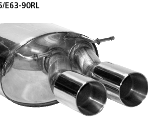 Silencieux arrière gauche avec double sortie 2x Ø 90 mm (en look RACE)