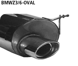 Silencieux arrière avec sortie d’échappement ovale simple 153 x 95 mm