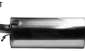 Silencieux arrière droit avec double sortie d&rsquo;échappement 2x Ø 76 mm, coupé à un angle de 20°, avec trappe d&rsquo;échappement