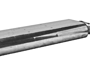 Silencieux arrière transversal avec sortie d’échappement simple 1 x Ø 100 mm (en style RACE), coupé à un angle de 30°, sortie LH + RH