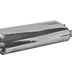 Silencieux arrière avec double sortie d’échappement 2 x Ø 76 mm LH+RH coupé à un angle de 20°