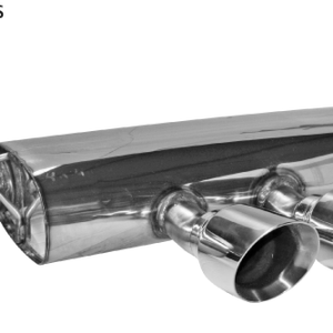 Silencieux arrière avec double sortie d’échappement au centre Ø 100 mm coupé à un angle de 30° (en style RACE)