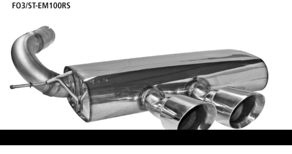 Silencieux arrière avec double sortie d’échappement au centre Ø 100 mm coupé à un angle de 30° (en style RACE)