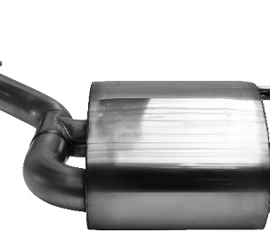 Silencieux arrière double sortie 2 x Ø 90 mm LH incliné 30° (look RACE) avec trappe d&rsquo;échappement