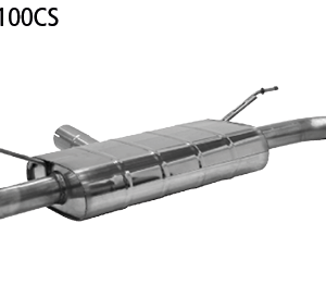 Silencieux arrière avec sortie simple carbone 1x Ø?100?mm LH+RH (en look RACE), coupé à un angle de 30° sans commande de hayon