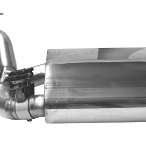 Silencieux arrière avec sortie d’échappement simple 1 x Ø 100 mm LH, incliné 30°, avec trappe d’échappement