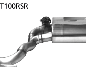 Silencieux arrière avec sortie d&rsquo;échappement simple 1 x Ø 100 mm RH, incliné 30°, avec trappe d&rsquo;échappement